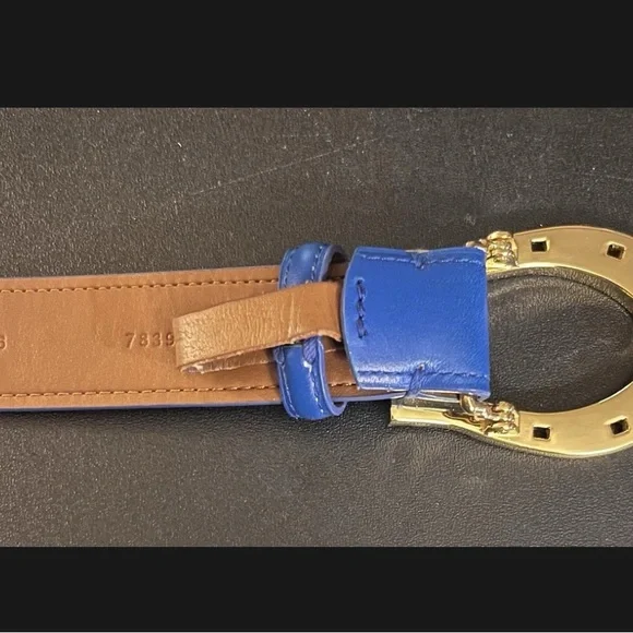 Lauren Ralph Lauren Blue and Gold Belt Classic Design - Picture 3 of 4